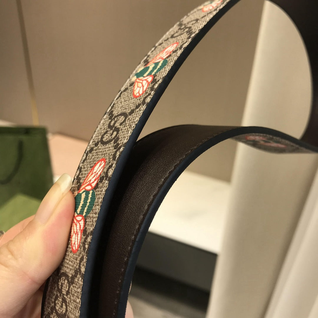 古G家-老花印花皮帶-3.0cm