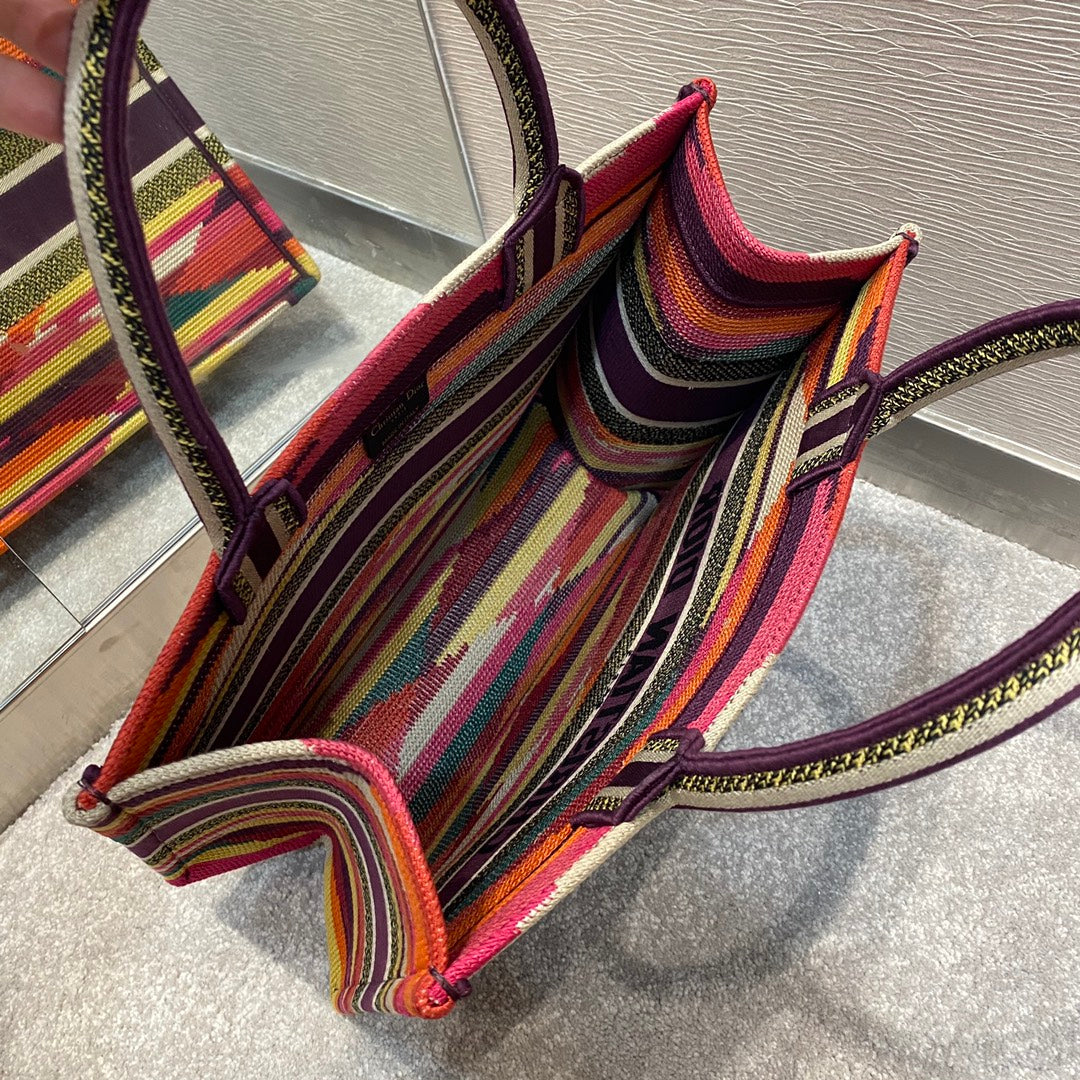 Dior Book Tote-小號36.5cm-彩色條紋