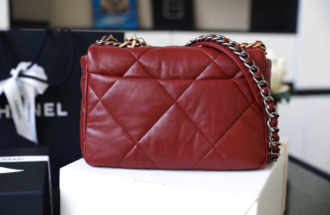 Chanel 19Bag-小號棗紅色