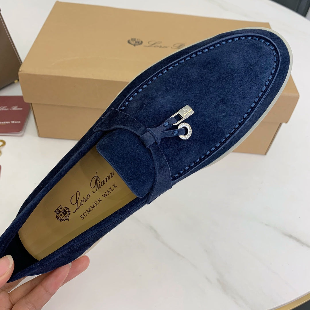 Loro p1ana-羊絨復古半拖 高版本 深藍色