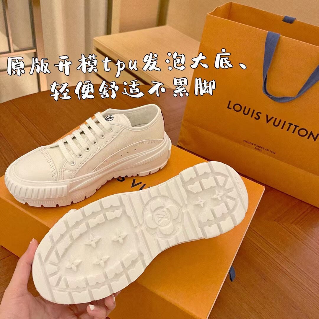 LV鞋-LV SQUAD 2022早春 厚底休閒鞋（白）