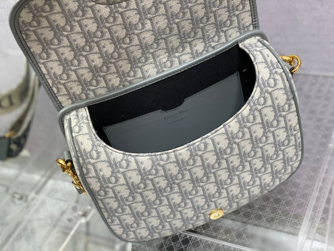 Dior Bobby-大號27cm-灰色老花