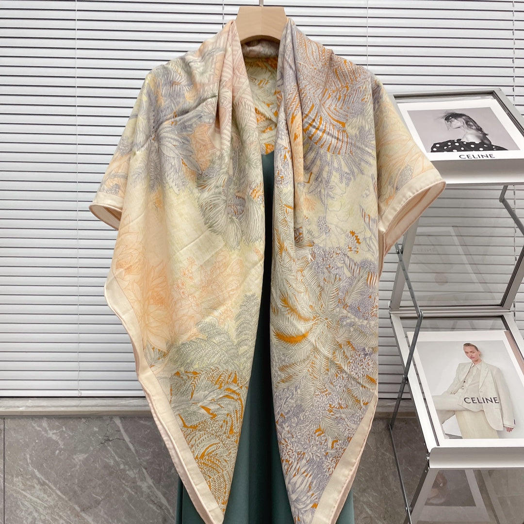 小愛款-雙面大絲巾 140cm-30%真絲70%羊毛