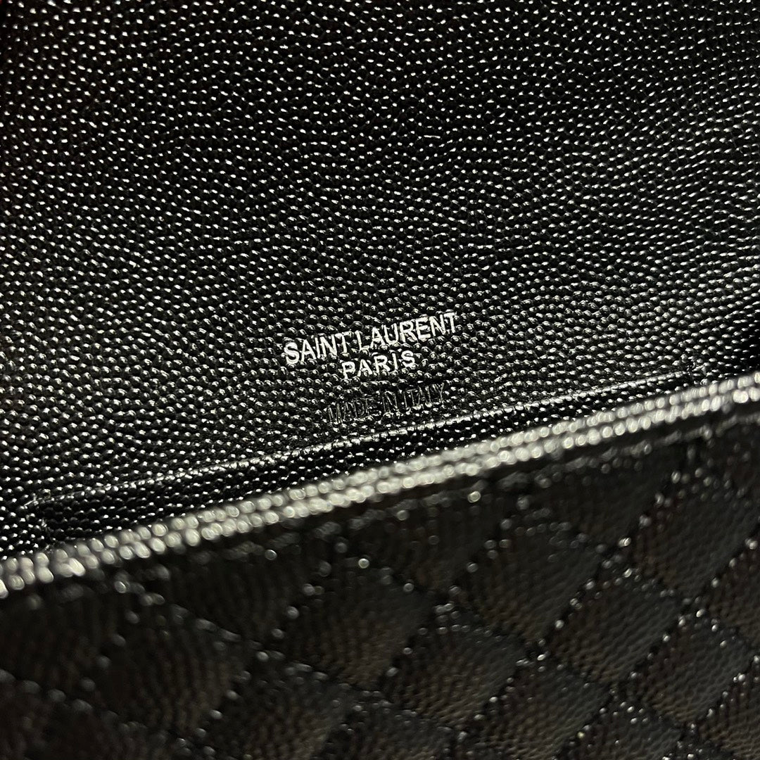 YSL 新品短夾 黑色銀扣