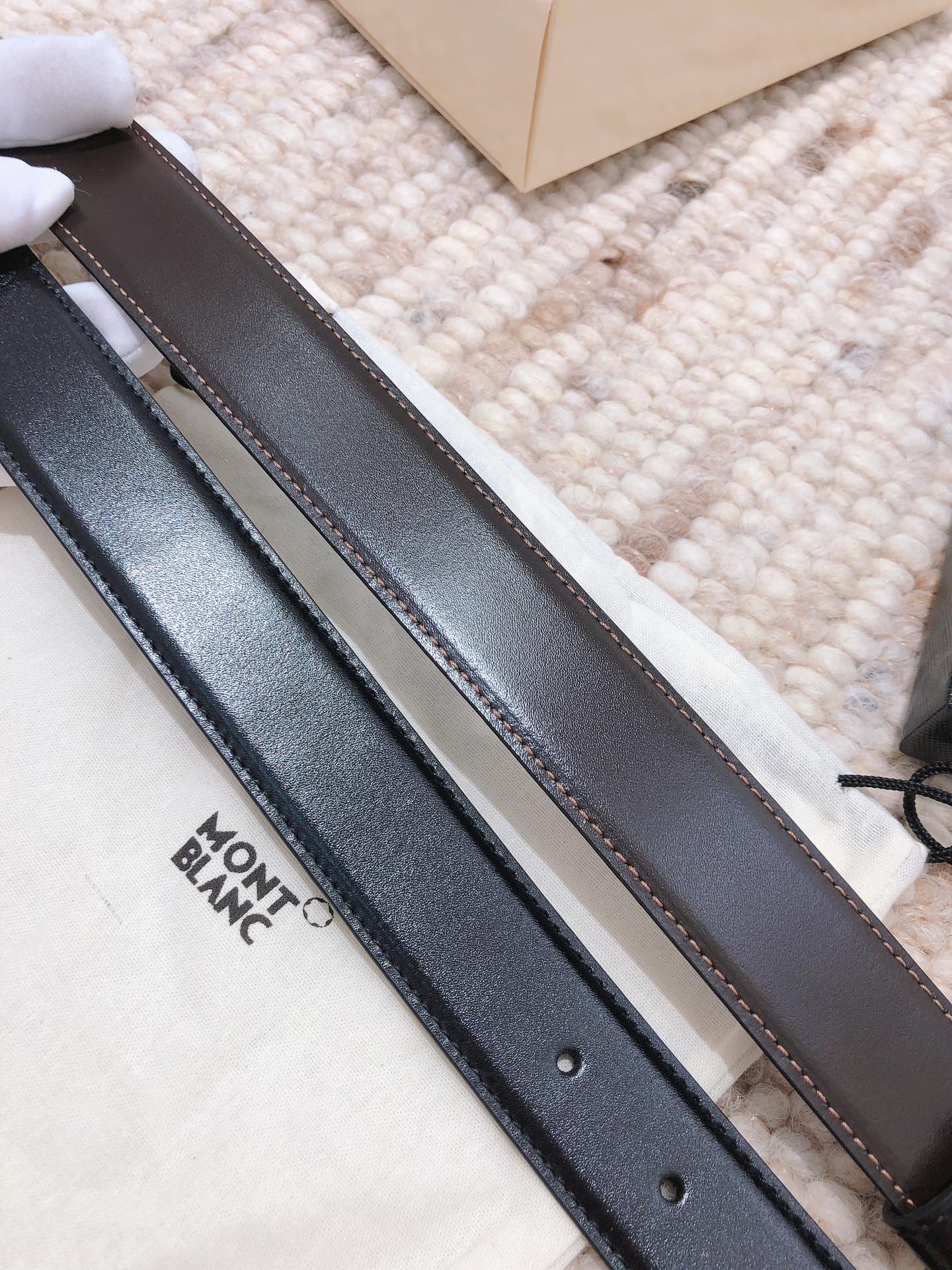 萬寶龍-皮帶-3.0cm-男款