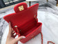 小香家-2019春夏 CF包方胖子 羊皮 紅色金扣 17cm
