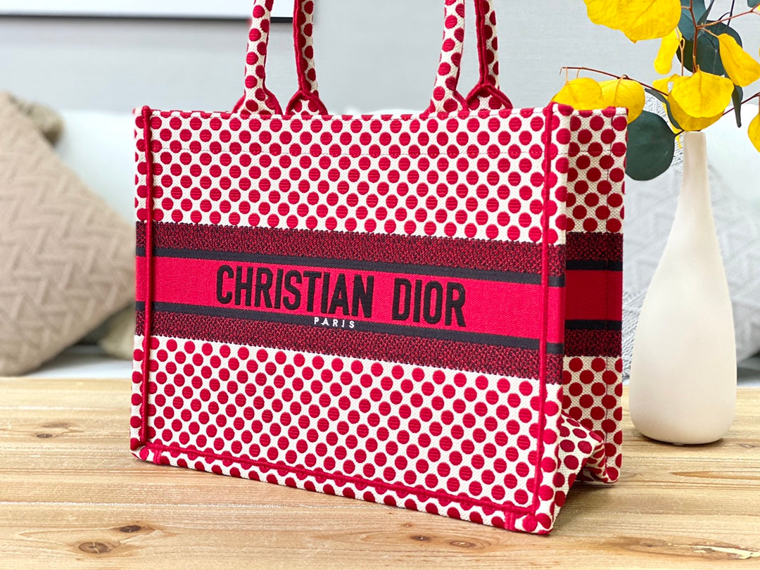 Dior Book Tote-小號36.5cm-刺繡波點