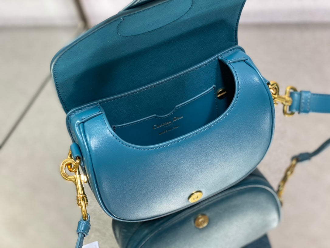 Dior Bobby-小號18cm-深海藍牛皮