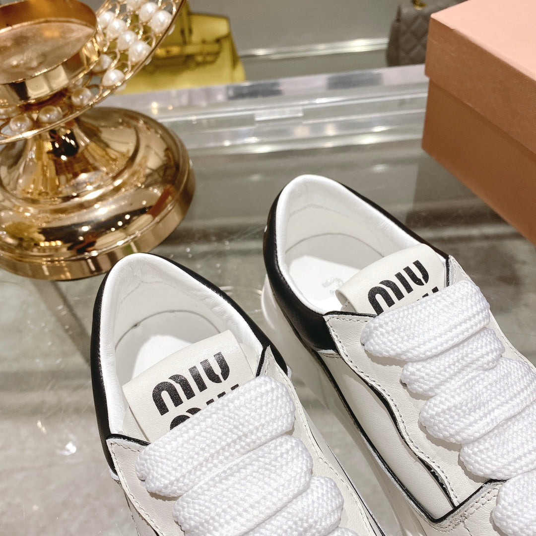 穆M家-2022秋冬新款 厚底休閒鞋 熊貓鞋 白色