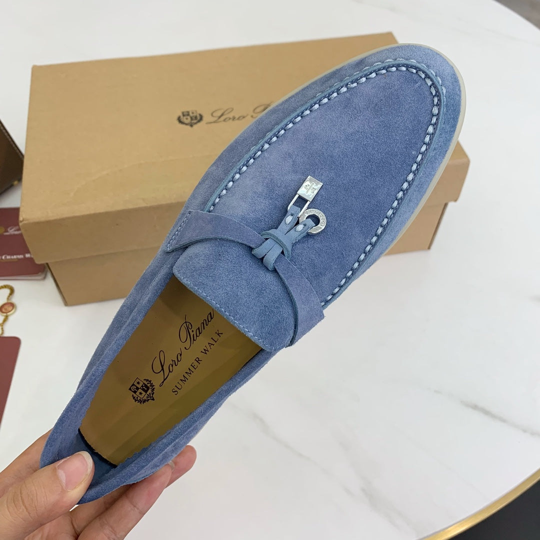 Loro p1ana-羊絨復古半拖 高版本 藍色