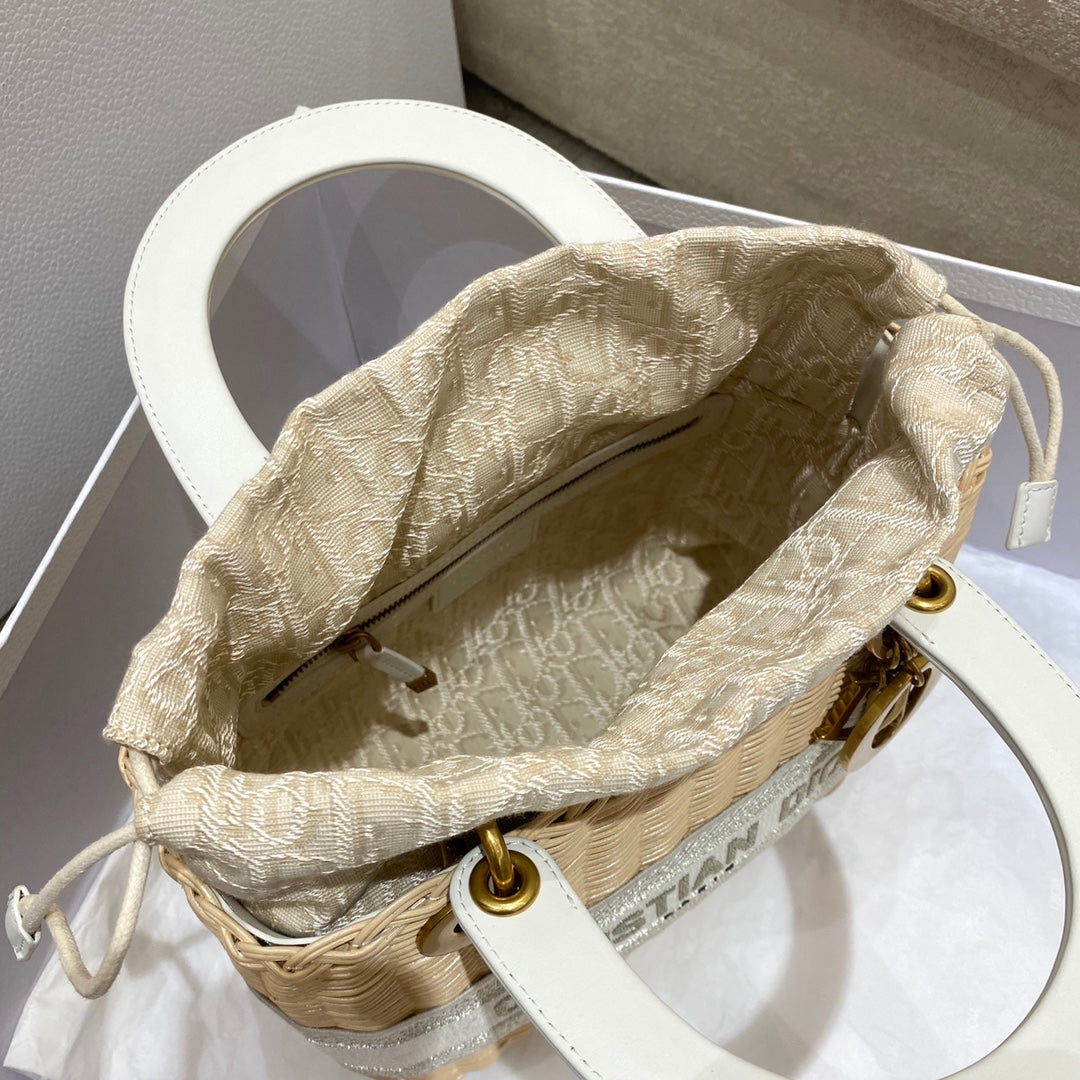 迪D家-純手工編制 竹編包 香檳金