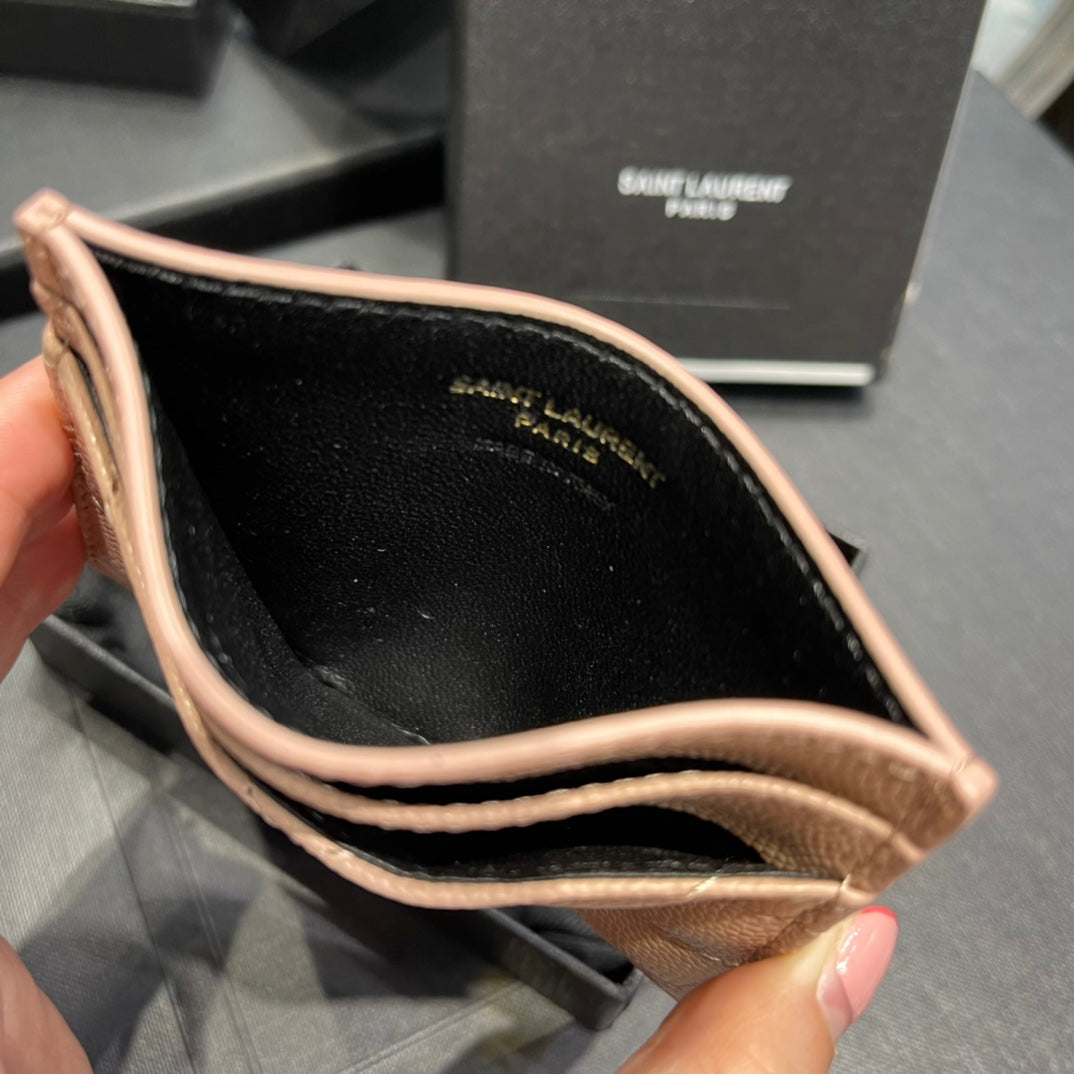 YSL卡包_粉色金扣