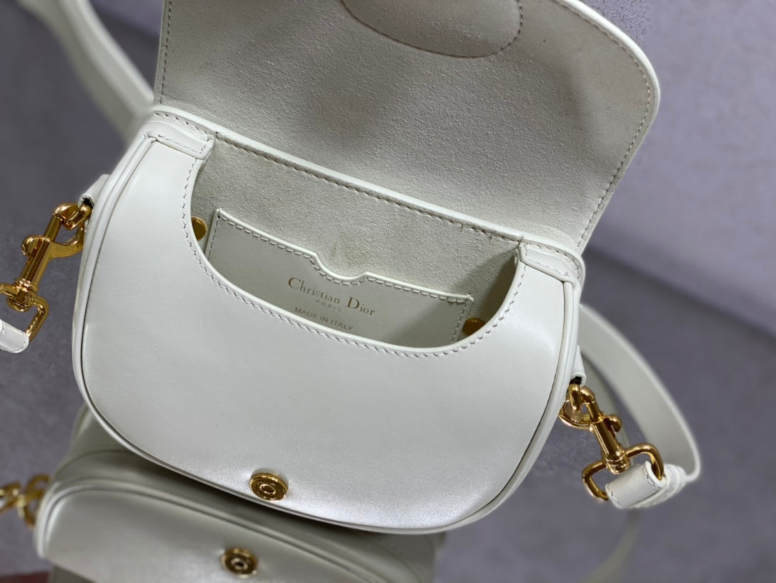 Dior Bobby-小號18cm-白色牛皮