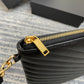 YSL MONOGRAM 大號手拿包-黑色小牛皮金扣-36cm