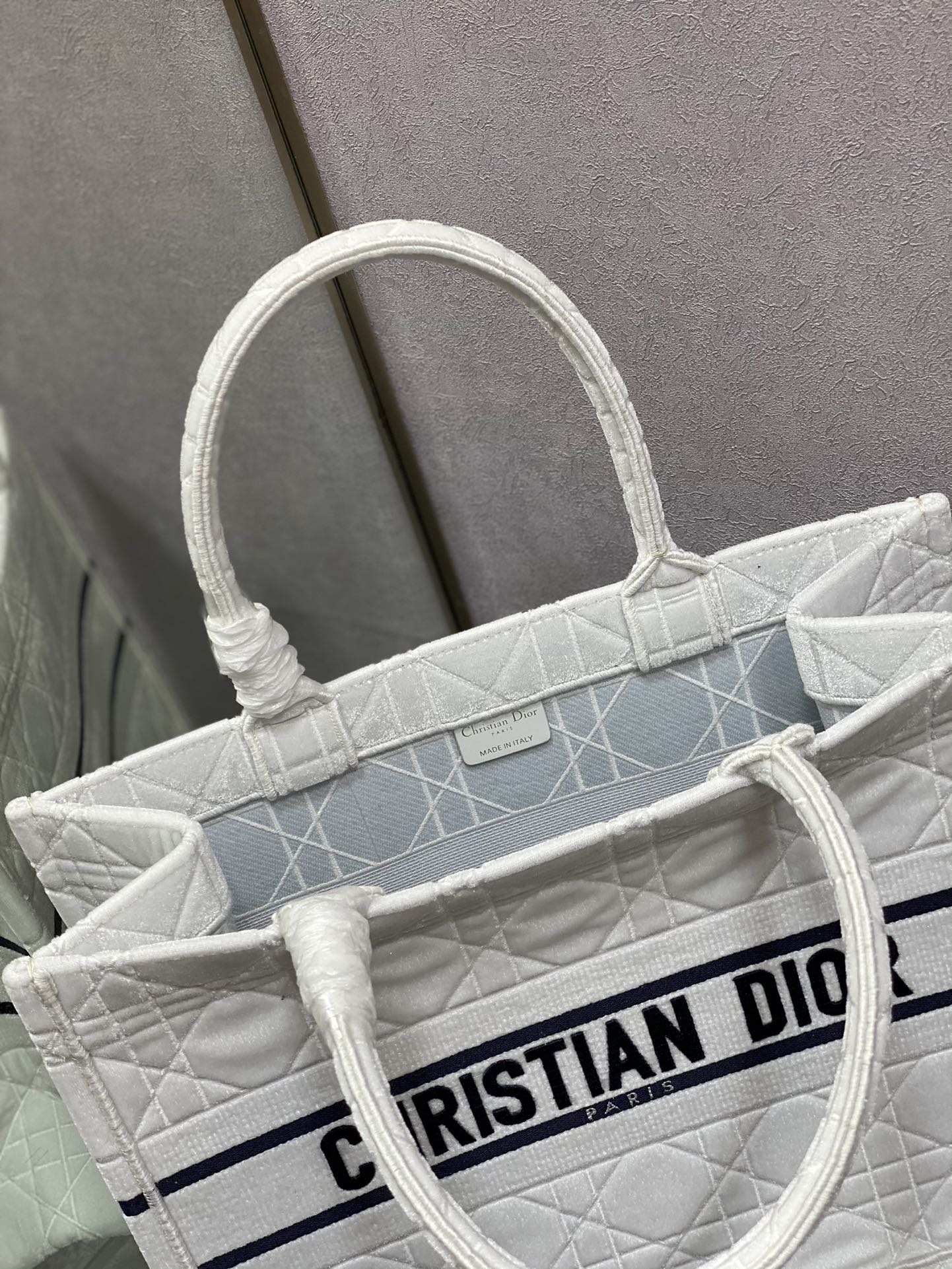 Dior Book Tote-小號36.5cm-秋冬絲絨菱格系列