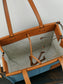 羅L威-Cushion tote 小牛皮 牛仔色
