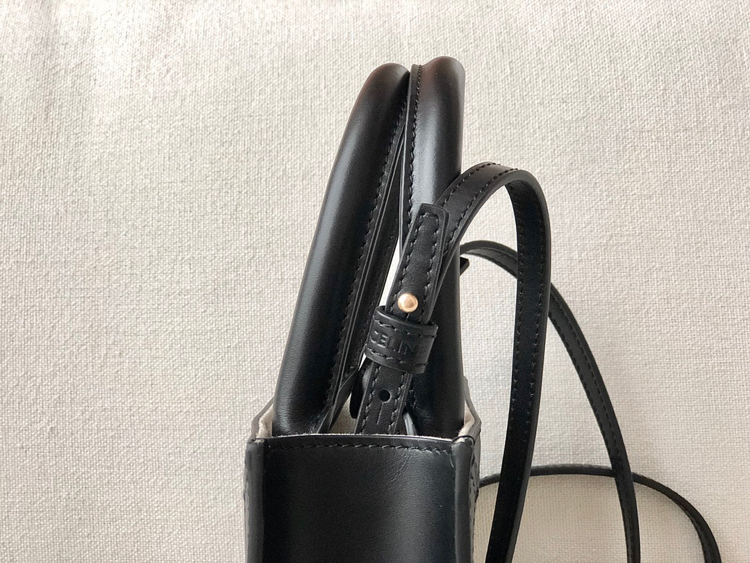 Celine CABAS 迷你TRIOMPHE刺繡織物豎款手袋