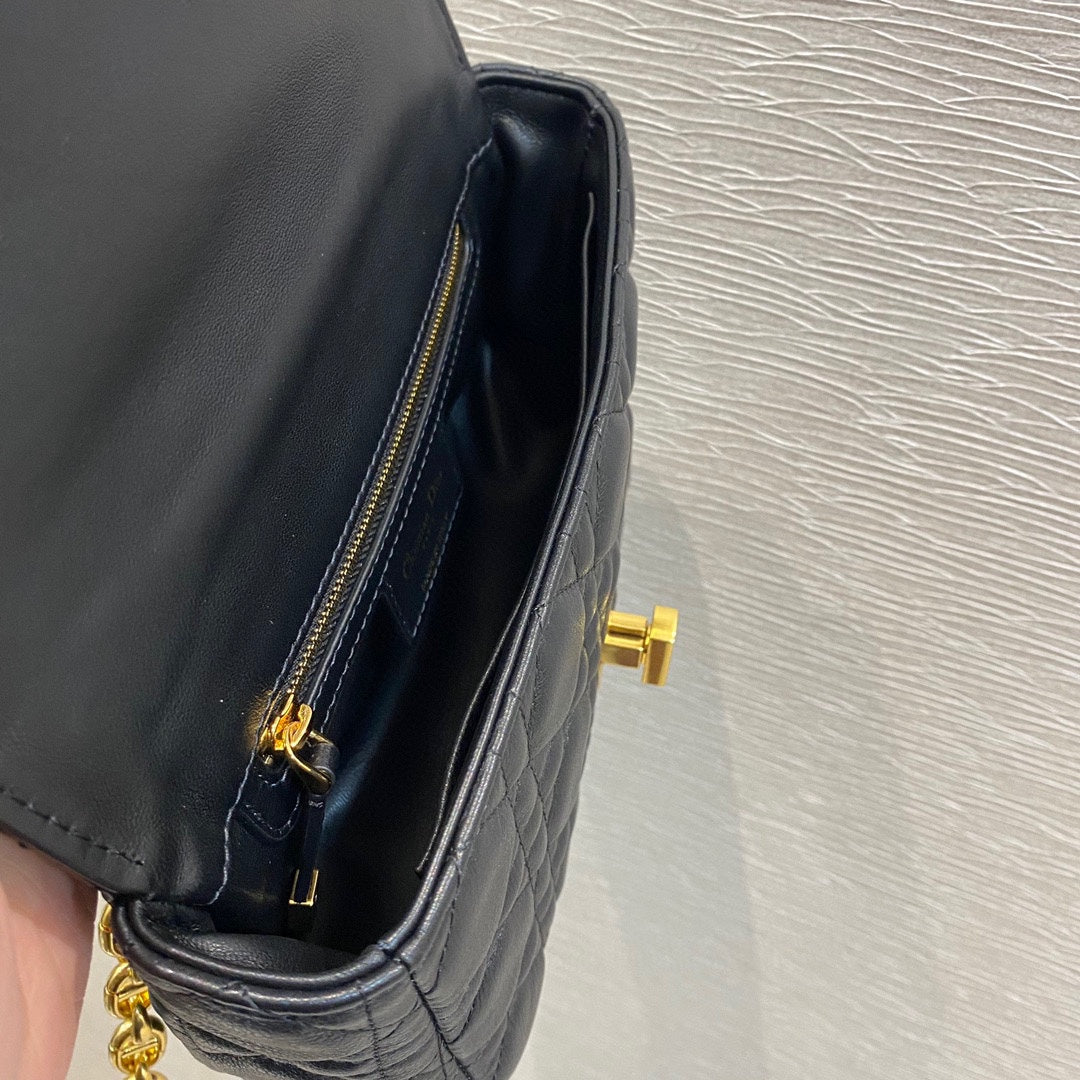 Dior Caro 小號20cm-黑色小牛皮