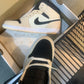 N1K- AJ 1 mid 中筒板鞋 休閒鞋 米黑色