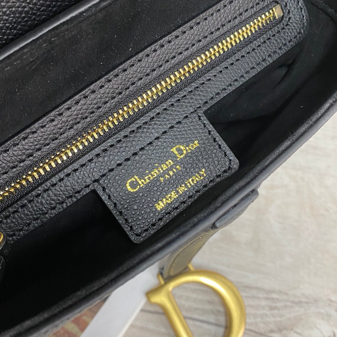 Dior Saddle 馬鞍包-手掌紋-大號黑色-25.5cm