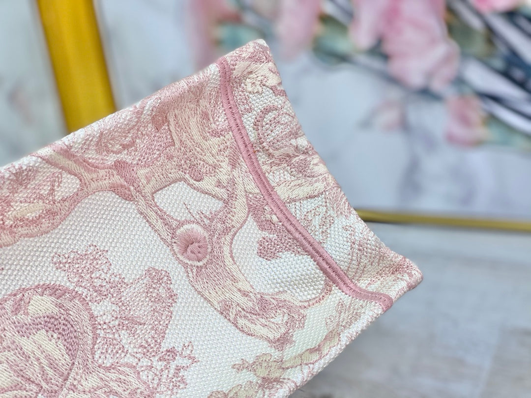 Dior Book Tote-小號36.5cm-粉色老虎