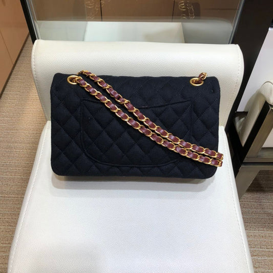 小香家-海軍風徽章裝飾 CF包 黑色 25cm