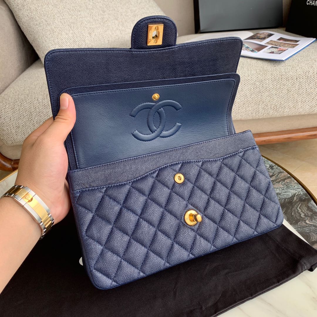小香家- 2019春夏 CF包 深藍色金扣 25cm