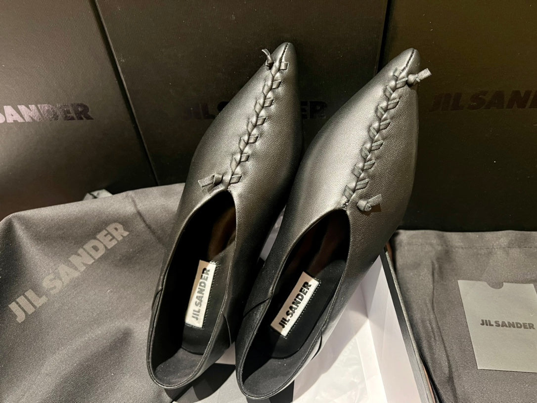 Jil sander-2022秋冬 尖頭拼接鞋面懶人鞋