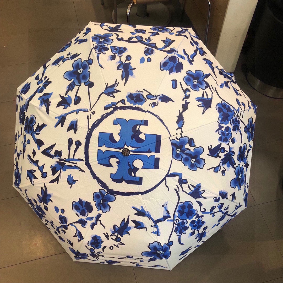 Tory Burch-三折雨傘-藍色