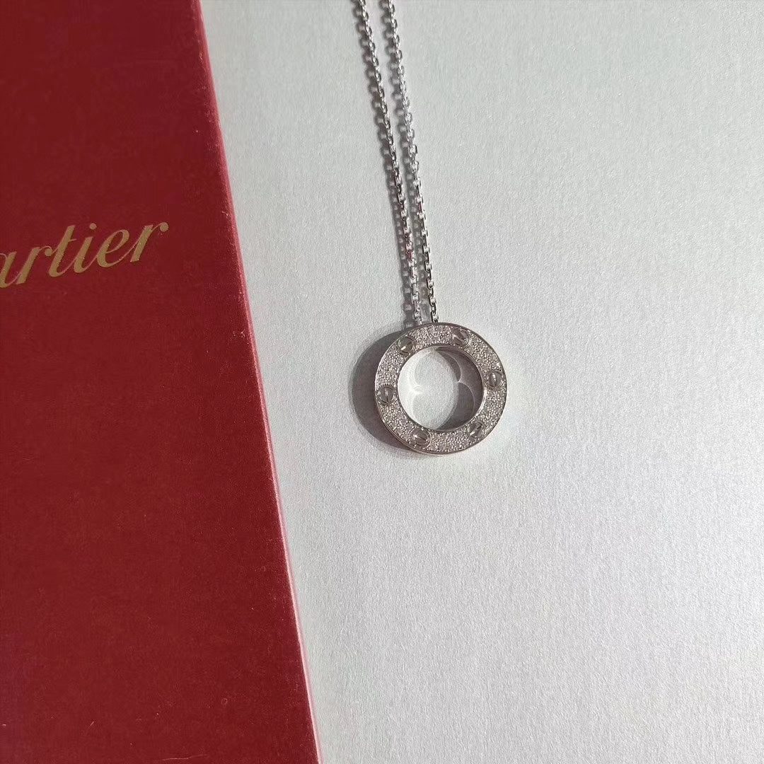 Cartier Love大圓餅滿天星項鍊
