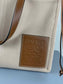 羅L威-Cushion tote 杏色棕皮