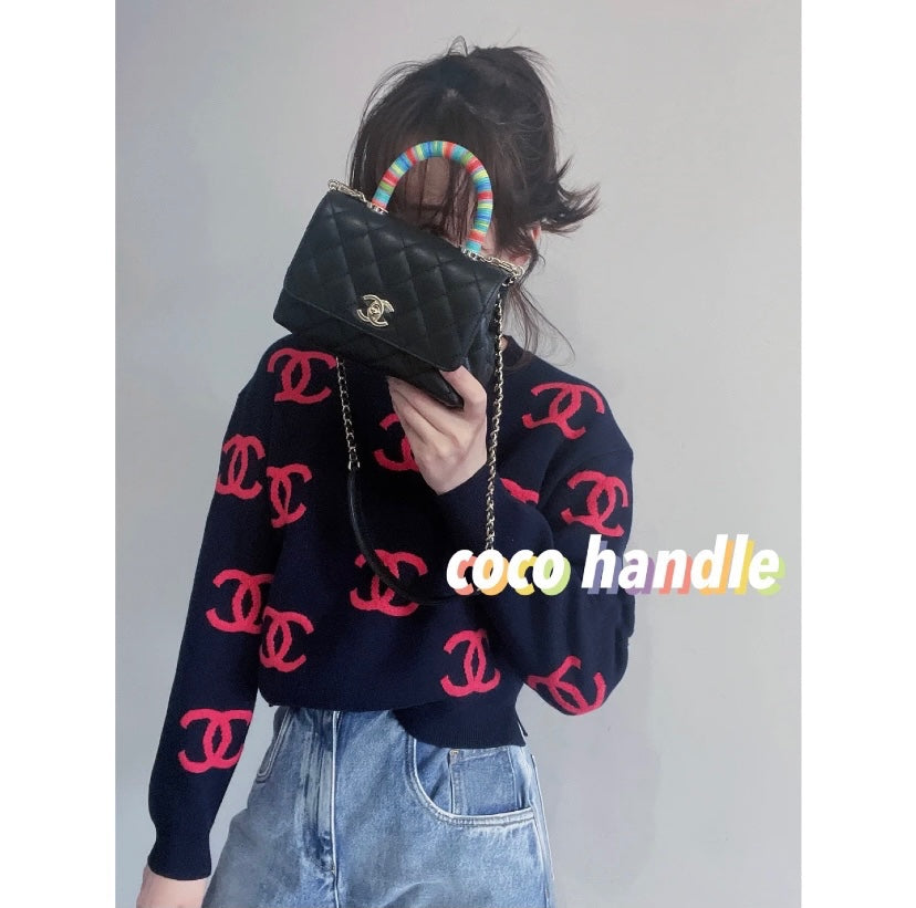 Chanel mini coco handle彩虹包-黑色