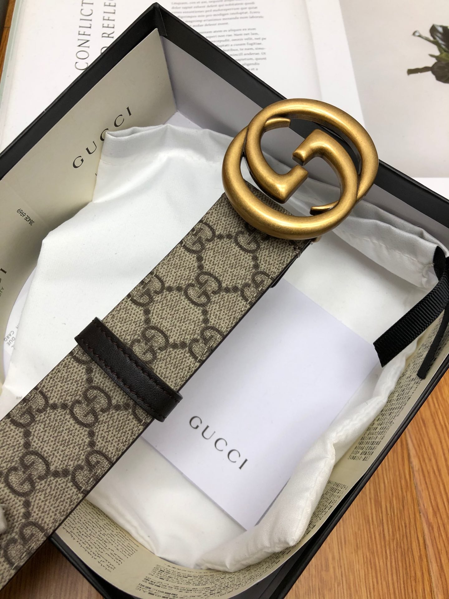 古G家-老花皮帶-3.8cm-男款
