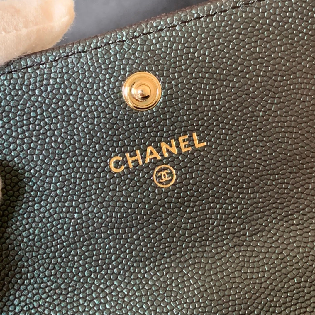 CHANEL 珍珠鏈條零錢包！