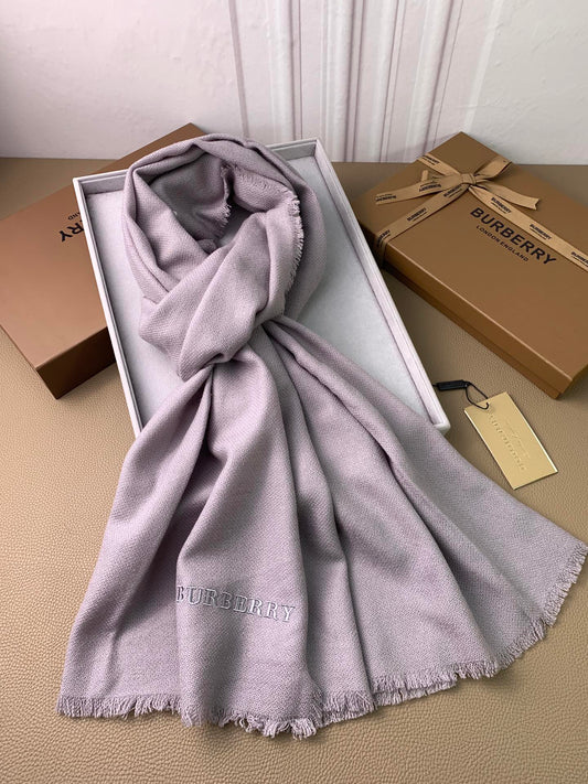 巴B家-素色圍巾 200*85cm 85%羊絨+15%桑蠶絲 灰色