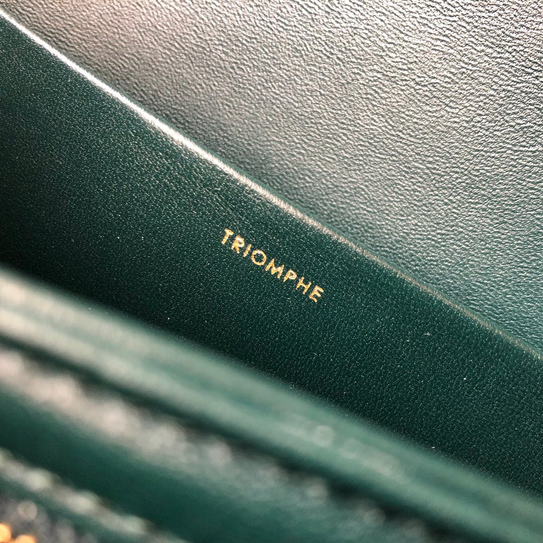 Celine TRIOMPHE 中號小牛皮-墨綠色