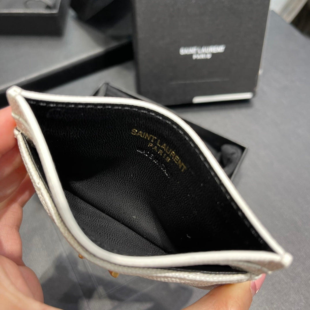 YSL卡包_白色金扣