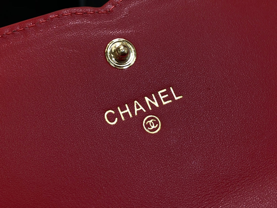 Chanel 復古CC荔枝牛皮-翻蓋中夾-復古五金