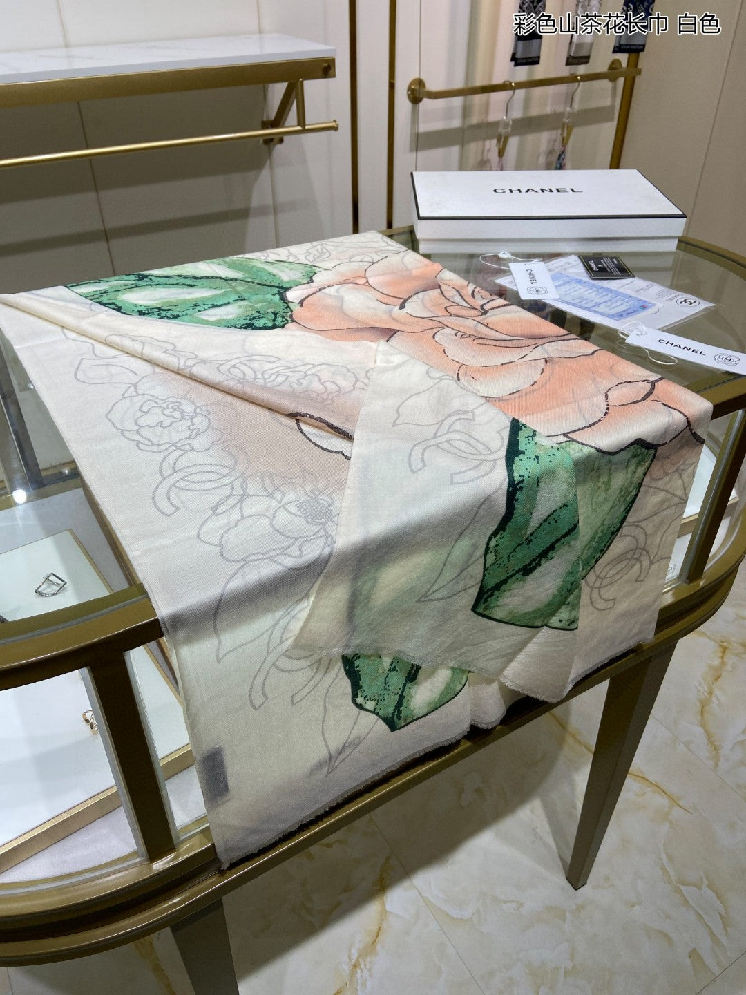 小香家-彩色山茶花長圍巾 110*200cm 100%頂極羊絨
