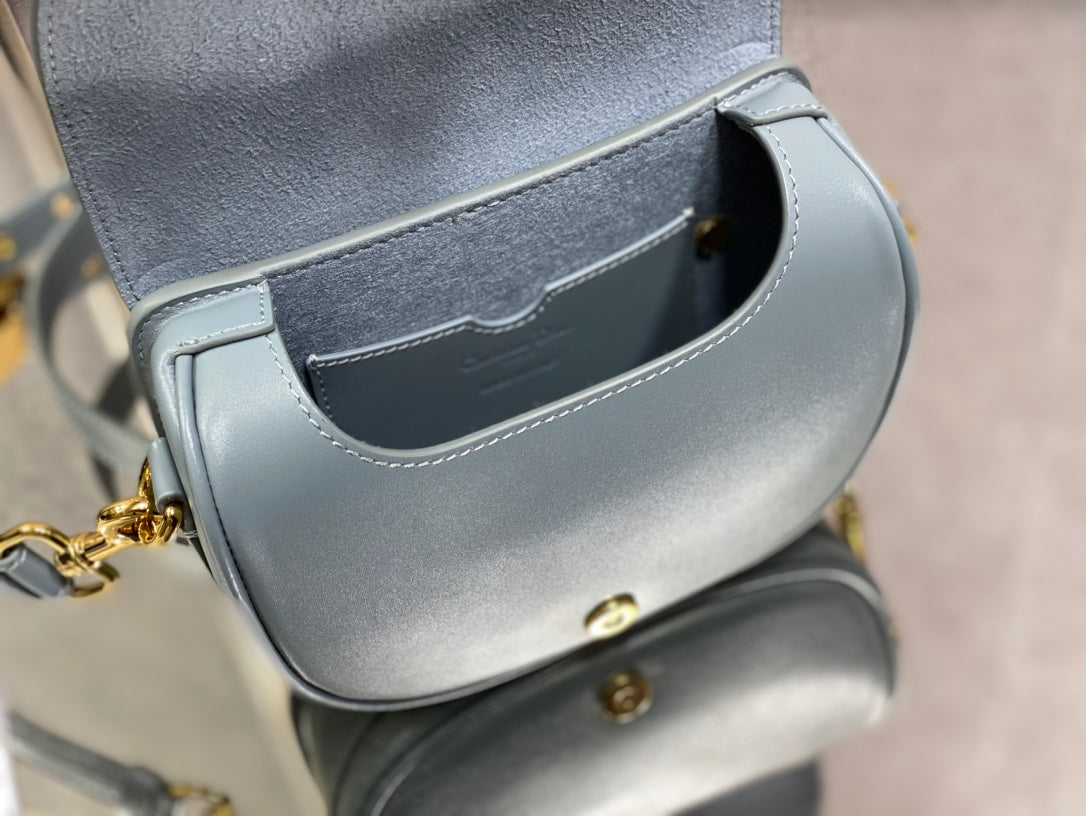 Dior Bobby-小號18cm-藍色牛皮