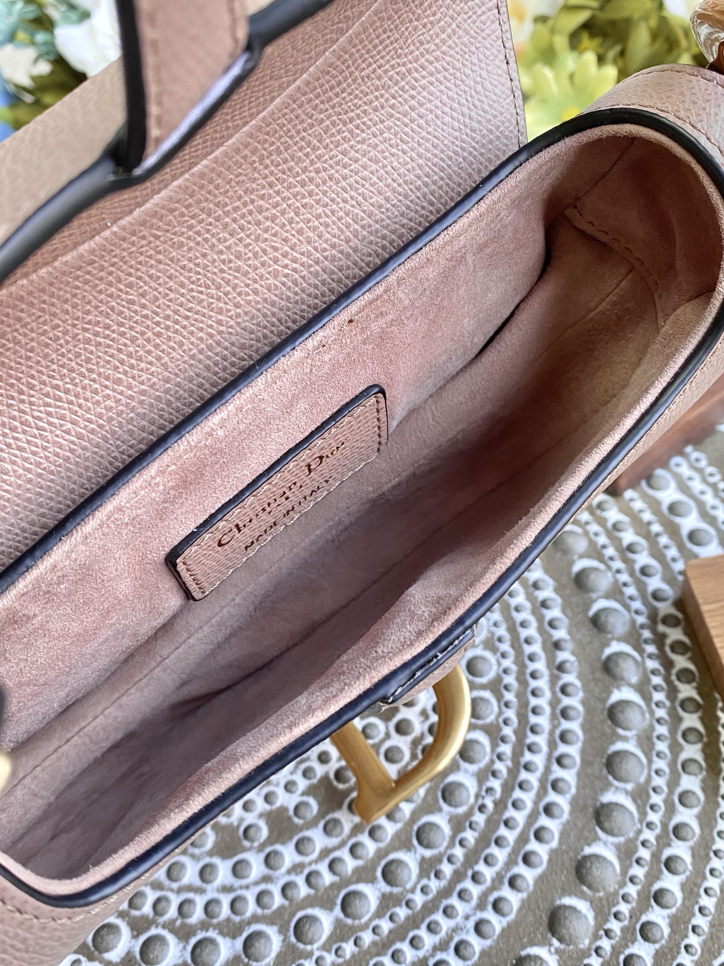 Dior Saddle 馬鞍包-手掌紋-小號棕紅色-19.5cm