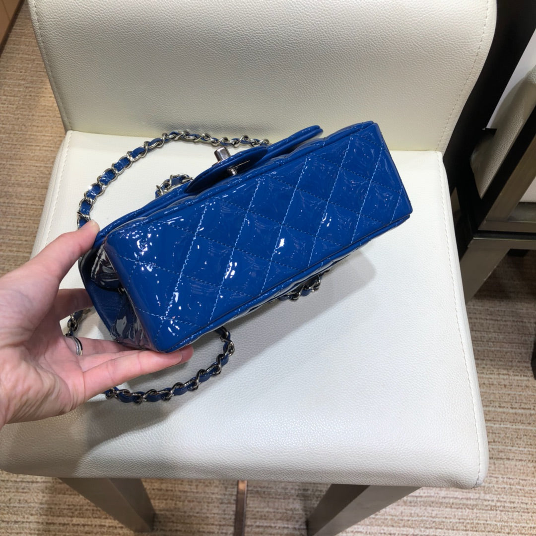 小香家-CF包 漆皮 銀鍊 20cm