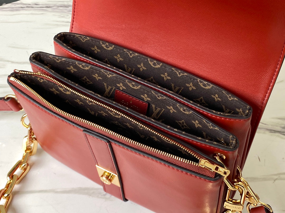 LV M57745 磚紅色 Rendez-Vous 手袋