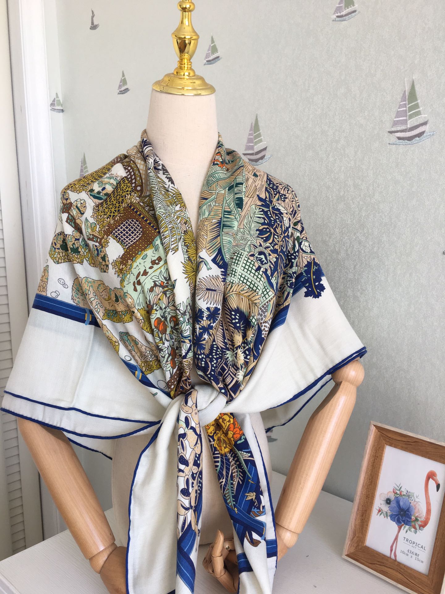 小愛款-雙面大絲巾 140cm-30%真絲70%羊毛