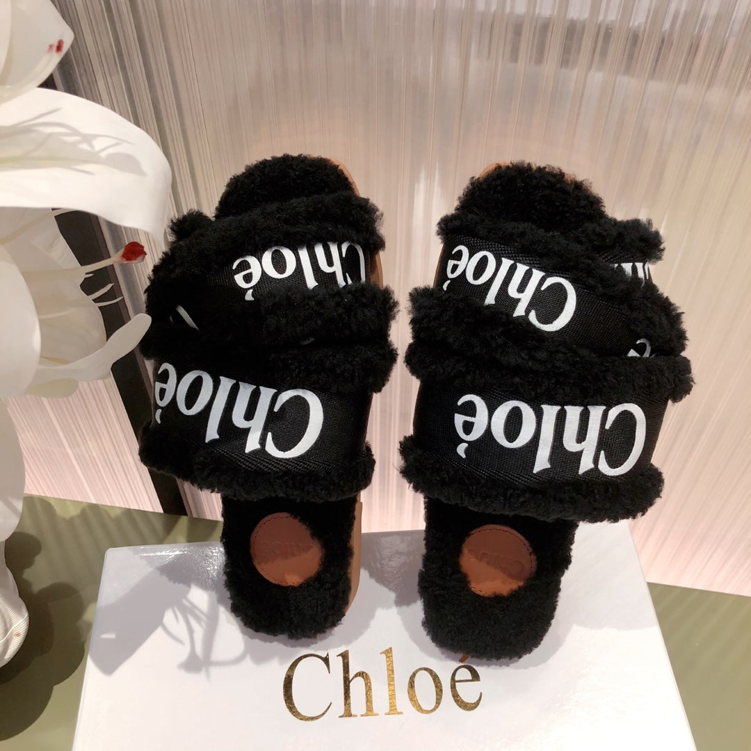 Chloe鞋-Chloe 羊羔毛 拖鞋