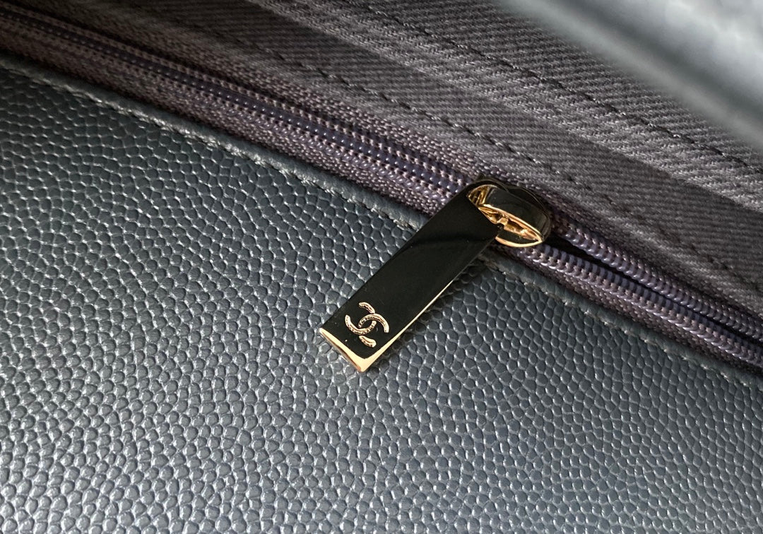 Chanel coco handle 小號-灰色香檳金扣