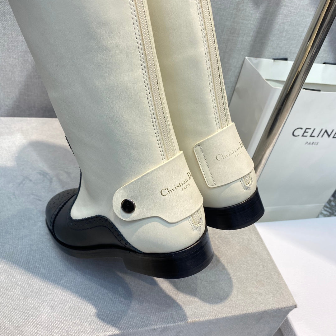 迪D家-2022秋冬新品 騎士靴 白色