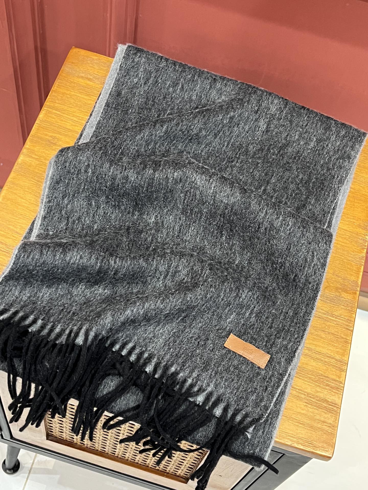 小愛款-雙面羊絨圍巾 180*30cm 蒙古高原細羊絨 深灰色