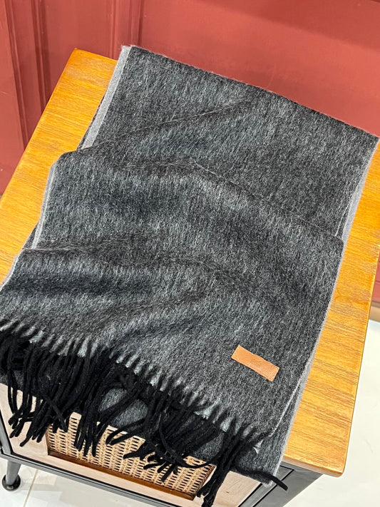 小愛款-雙面羊絨圍巾 180*30cm 蒙古高原細羊絨 深灰色