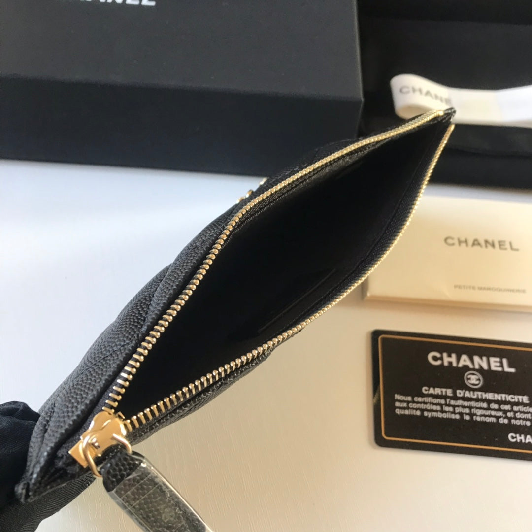 Chanel 拉鍊長夾卡包-扁長夾